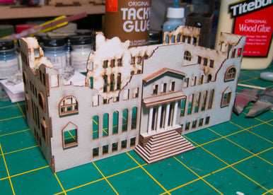 6mm WWII Government Building, Ruined (Matboard) - 285CSS034-1 - 