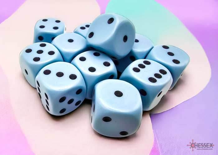 Opaque Pastel Blue/back | 7-Dice, 16mm, 12mm, d10s by Chessex - 7-Dice Set