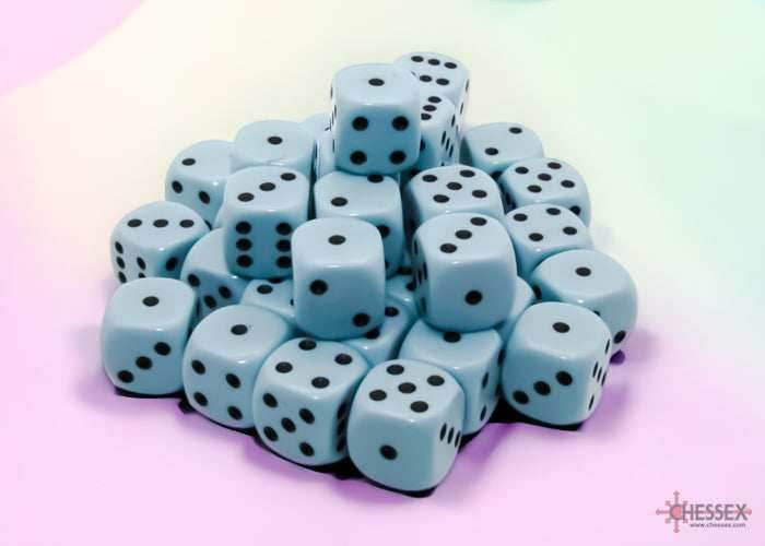 Opaque Pastel Blue/back | 7-Dice, 16mm, 12mm, d10s by Chessex - 7-Dice Set