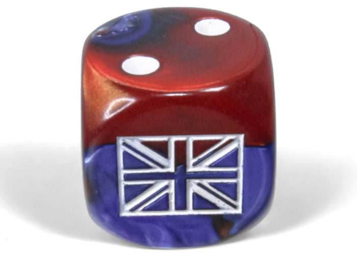 WW2 dice United Kingdom Gemini Blue-Red/white 16mm d6 Dice Block (12 dice) - 