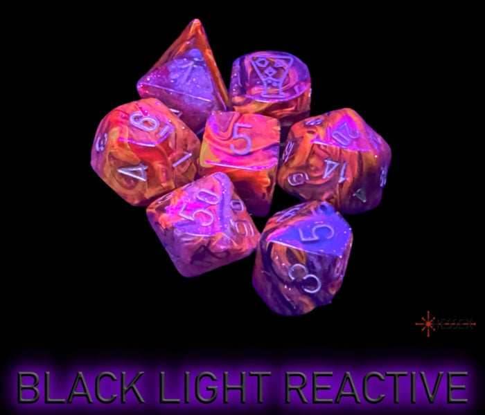 Borealis Cosmos/gold Polyhedral 7-Dice Set (with bonus die) - 