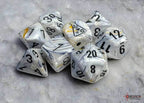 Marble Calcite/blue Polyhedral 7-Dice Set (with bonus die) - 