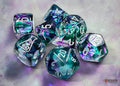 Nebula Fluorite/white Polyhedral 7-Dice Set (with bonus die) - 