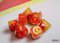 Gemini Gellow-Red/yellow Polyhedral Luminary 7-Dice Set (with bonus die) - 