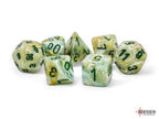 Marble Mega-hedral Green/dark green 7-Die Set - 