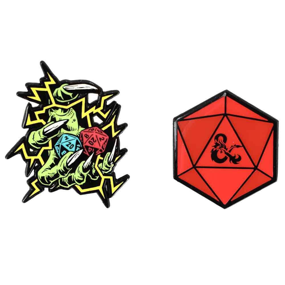 Dungeons & Dragons Lapel Pins & Lanyard Dice Box Set - 