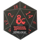 Dungeons & Dragons Lapel Pins & Lanyard Dice Box Set - 