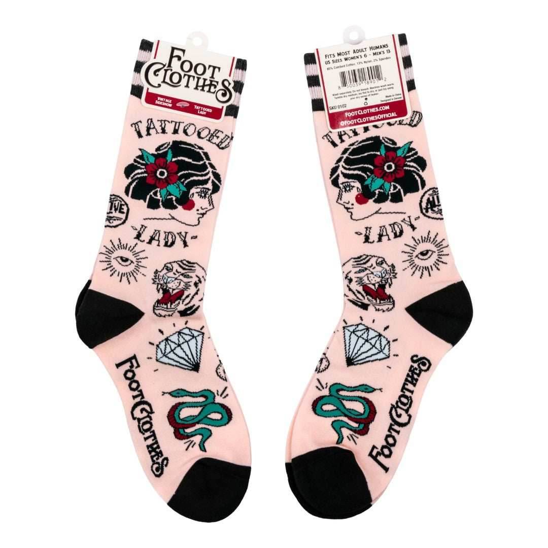 Tattooed Lady Crew Socks - 