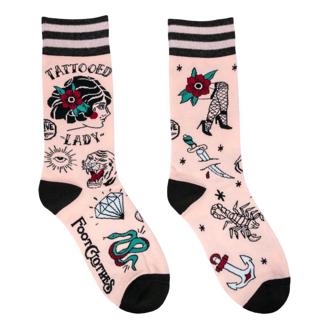 Tattooed Lady Crew Socks - 