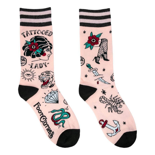 Tattooed Lady Crew Socks - 