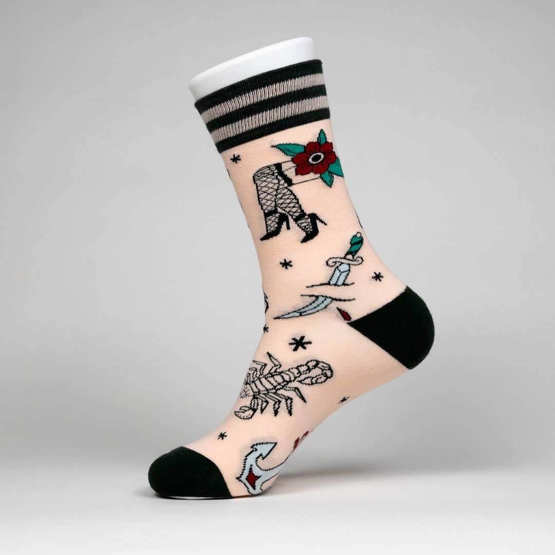 Tattooed Lady Crew Socks - 