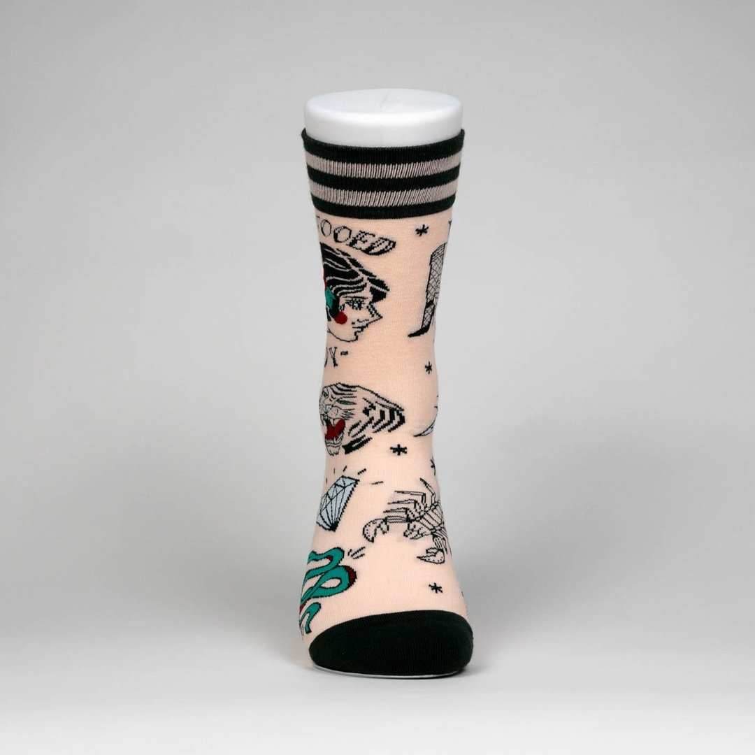 Tattooed Lady Crew Socks - 