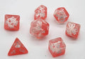 Red Nobel Unicorn Resin Glitter White Numbers 7-Dice Set Rpg - 