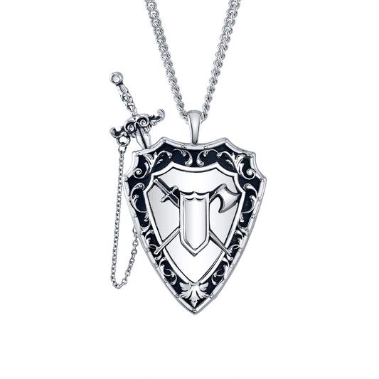 Dungeons and Dragons X RockLove Fighter Sword and Shield Necklace - 