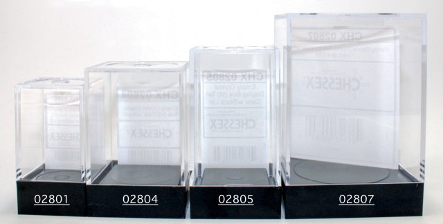 Empty Crystal Display Box (L) Clear w/Black Lid {3.38" x 2.32" x 2.32"} (86mm x 59 mm x 59 mm) Used for Jumbo polyhedral 7-die sets