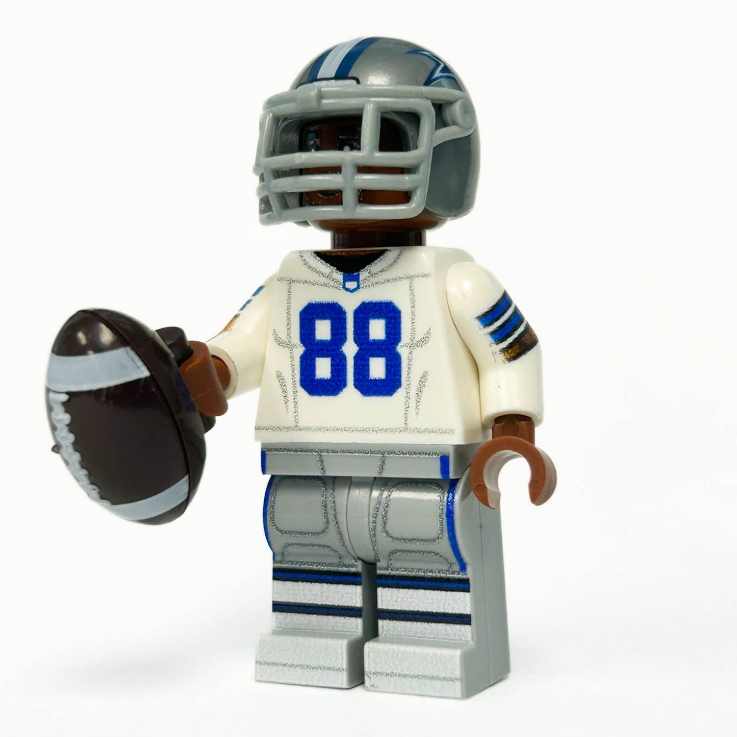 #88 WR Dallas Football Player Minifig made using LEGO parts - 