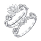 Disney X RockLove DISNEY ALADDIN Jasmine Lotus Stacker Rings - Yellow Gold Plated / Size 5