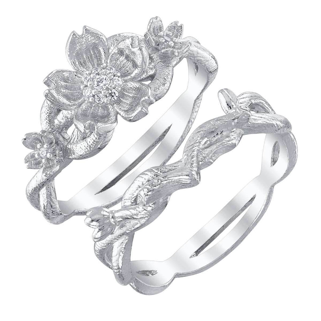 Disney X RockLove DISNEY MULAN Mulan Cherry Blossom Stacker Rings - Rose Gold Plated / Size 5