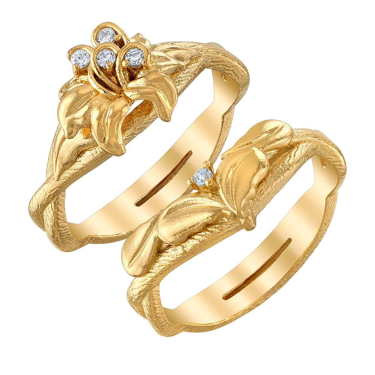 Disney X RockLove DISNEY TANGLED Rapunzel Sundrop Flower Stacker Rings - Yellow Gold Plated / Size 5
