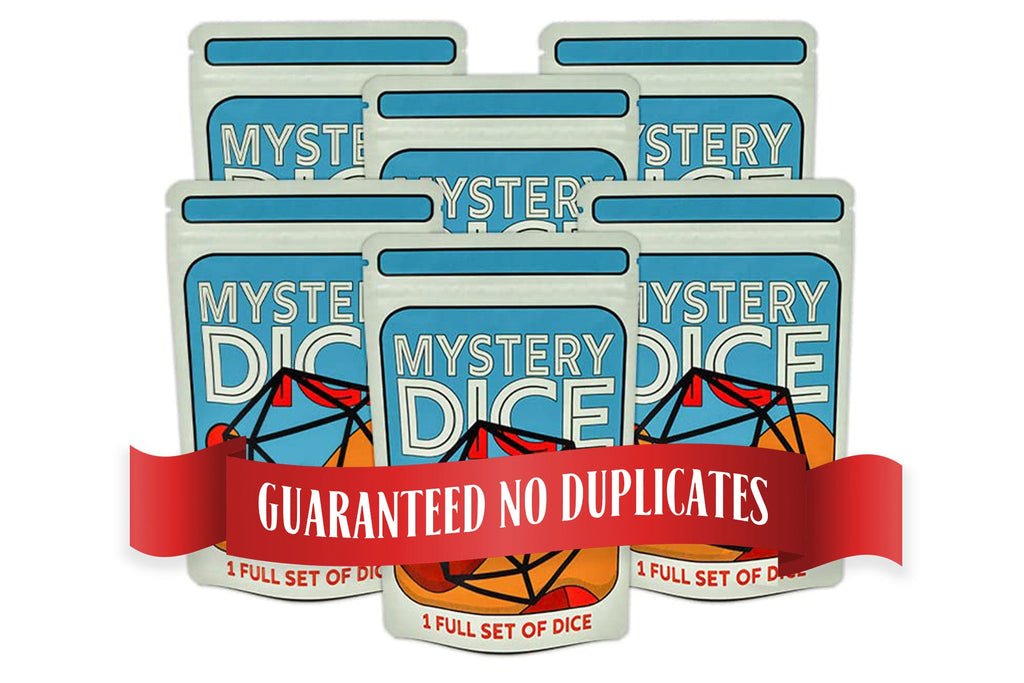 Mystery Dice 6 pack – 6 Dice Unique Sets in one cool bag, No Duplicates!