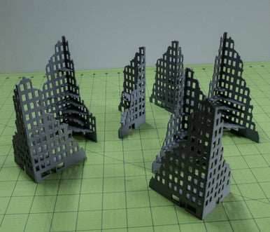 6mm Tall Ruined City Buildings (Matboard) - 285CSS056 - 