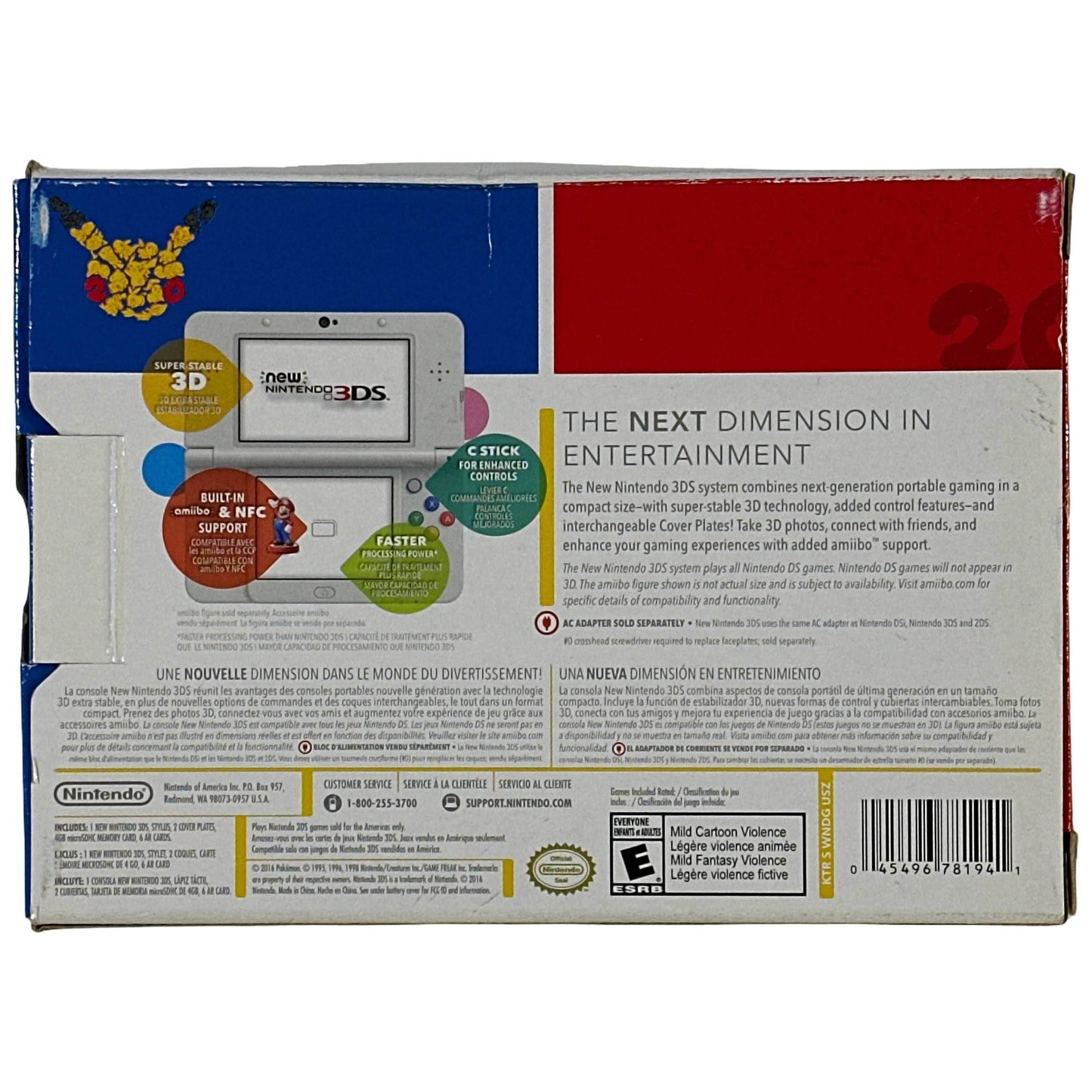 New Nintendo 3DS Pokemon 20th Anniversary Edition - Nintendo 3DS - 