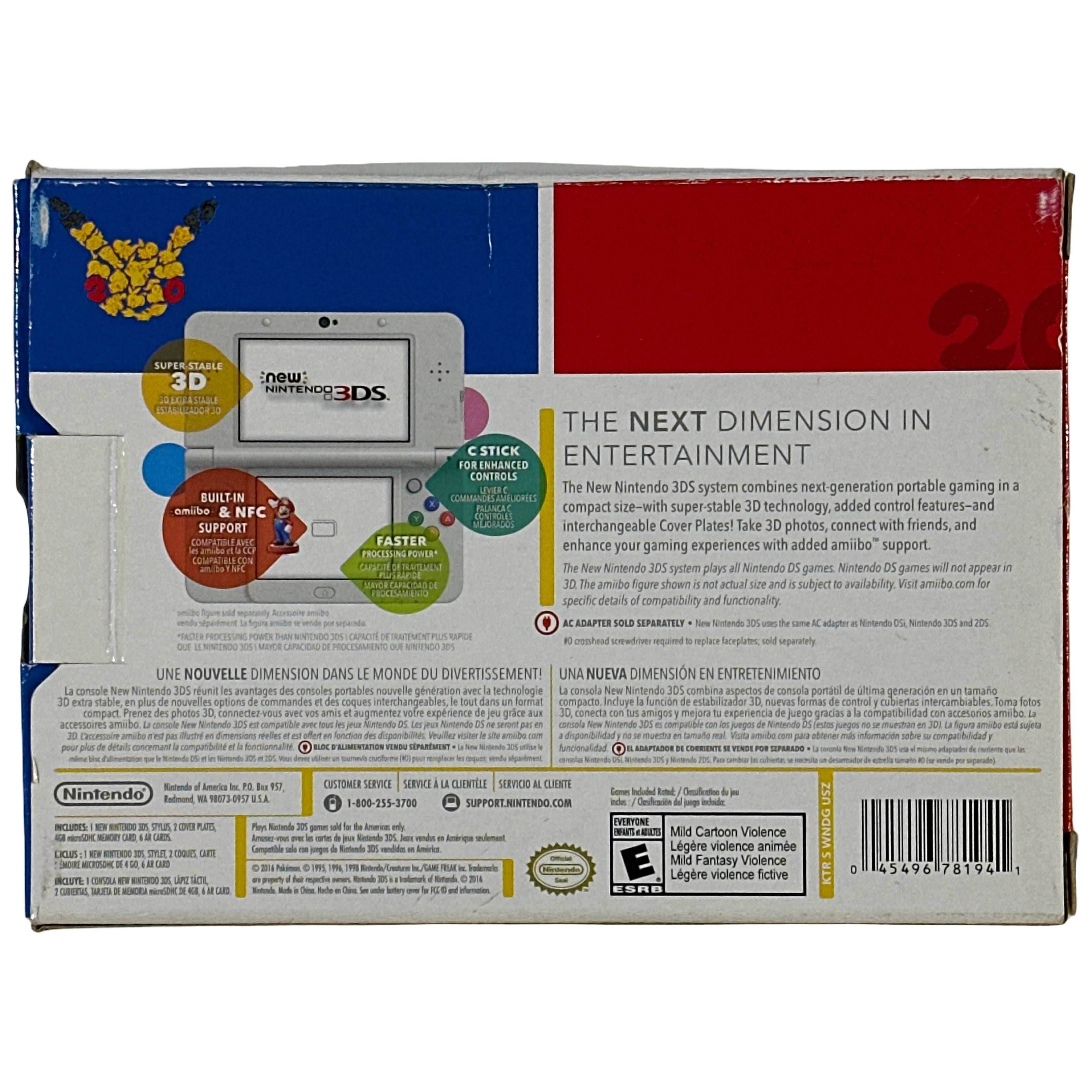 New Nintendo 3DS Pokemon 20th Anniversary Edition - Nintendo 3DS - 