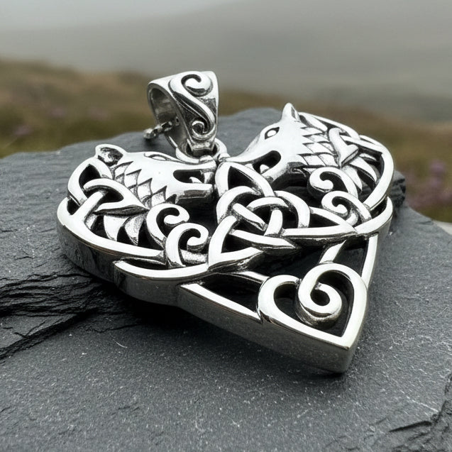 Celtic Wolf Love Necklace