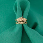 Disney X RockLove DISNEY THE PRINCESS AND THE FROG Tiana Water Lily Stacker Rings - Yellow Gold Plated / Size 5