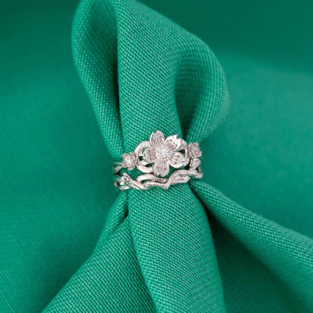 Disney X RockLove DISNEY MULAN Mulan Cherry Blossom Stacker Rings - Rose Gold Plated / Size 5