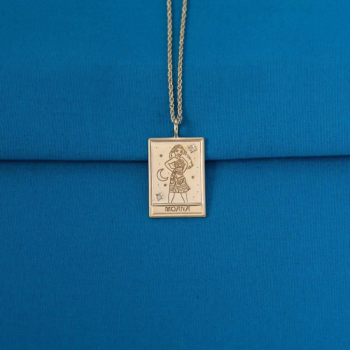 Disney X RockLove MOANA Moana Tablet Necklace - Sterling Silver