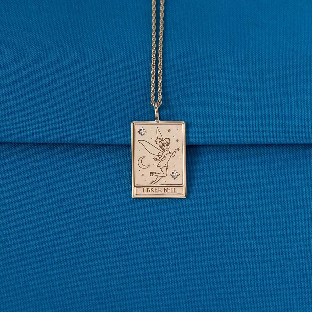 Disney X RockLove PETER PAN Tinker Bell Tablet Necklace - Sterling Silver