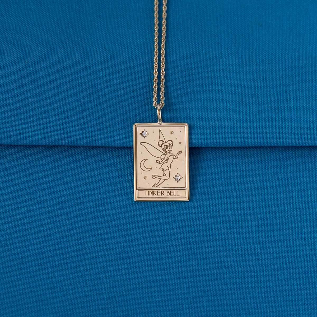 Disney X RockLove PETER PAN Tinker Bell Tablet Necklace - Sterling Silver