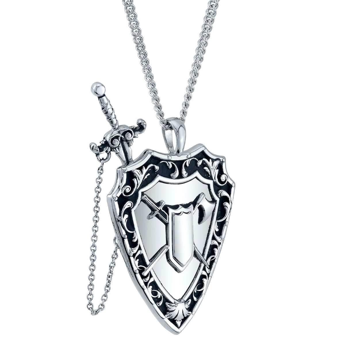 Dungeons and Dragons X RockLove Fighter Sword and Shield Necklace - 