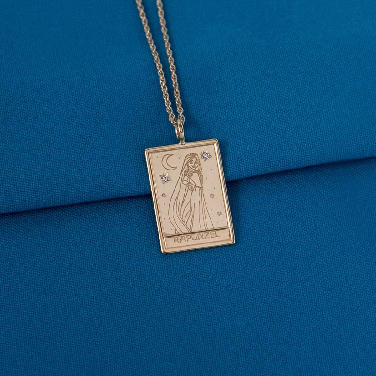 Disney X RockLove TANGLED Rapunzel Tablet Necklace - Sterling Silver