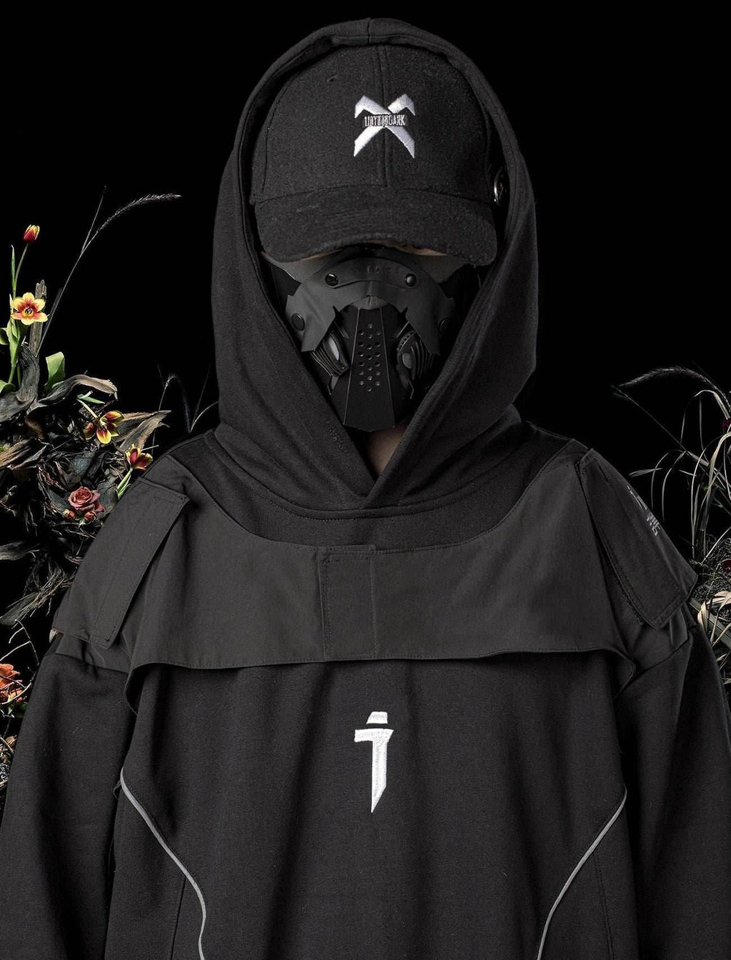 HiH29 Shadow Mixed Hoodie - Black / M