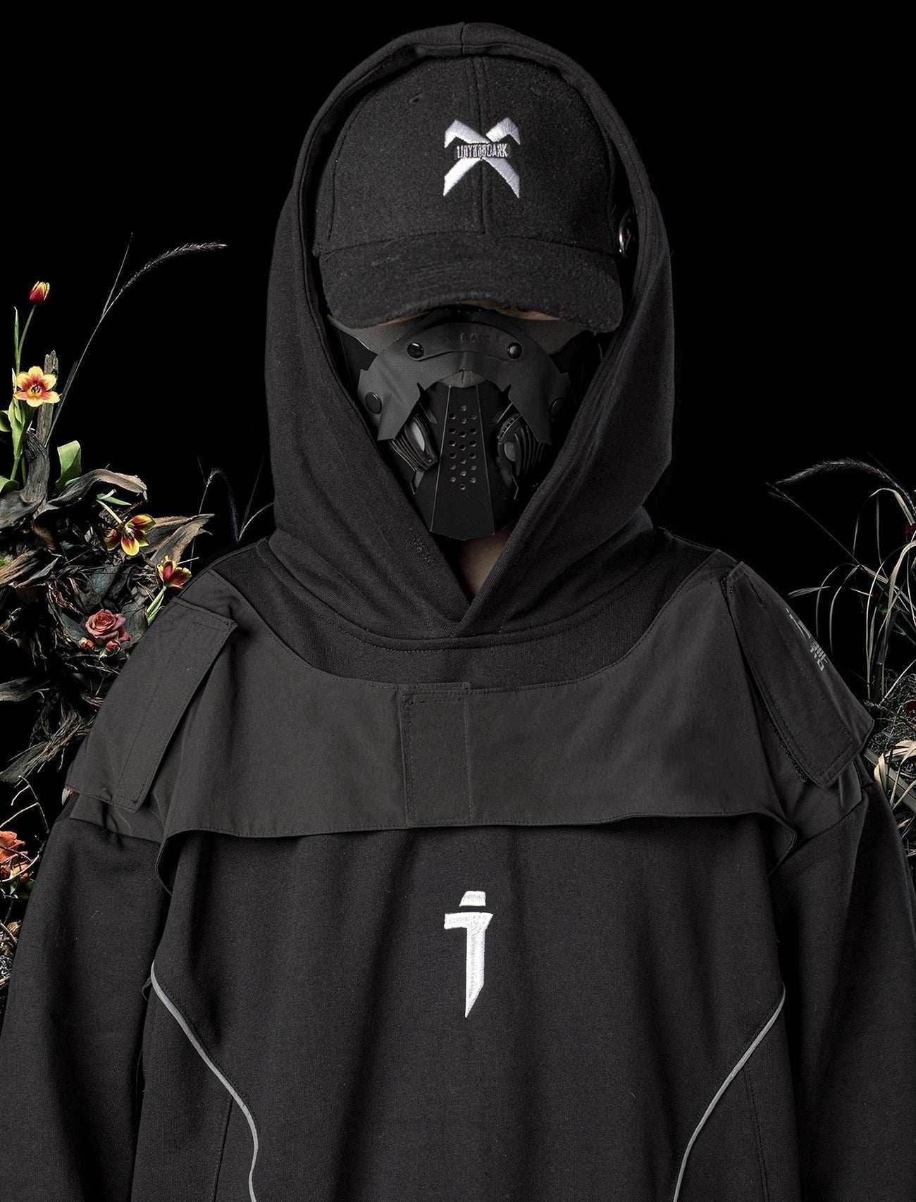 HiH29 Shadow Mixed Hoodie - Black / M