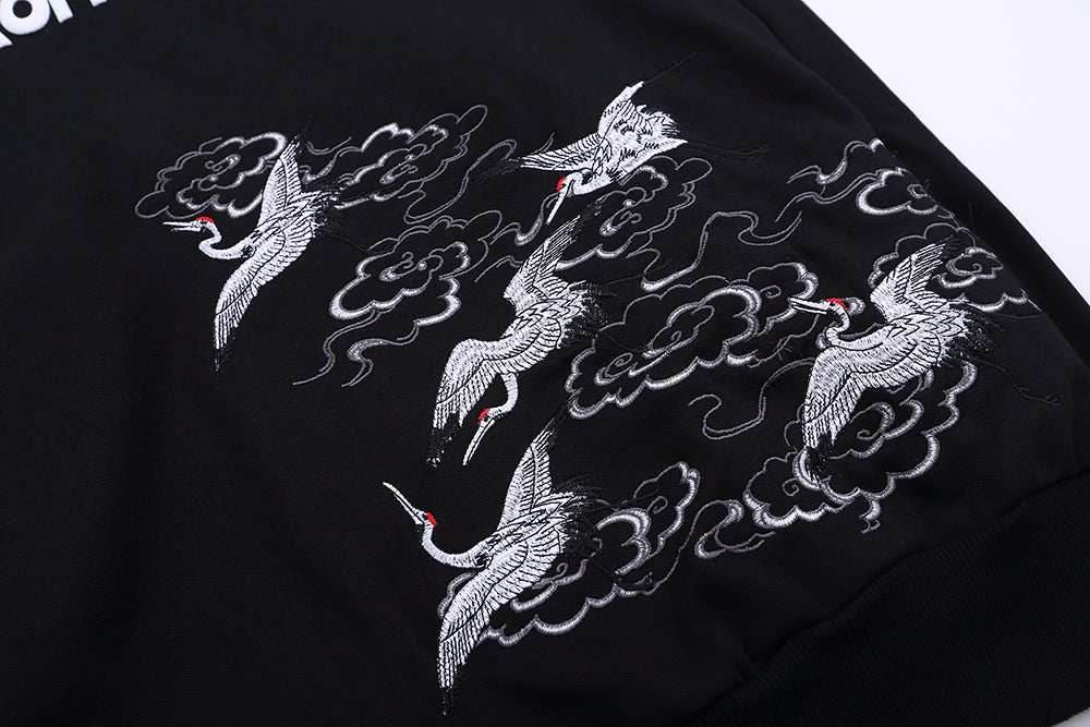 YE735 Red Suns Cranes Hoodie - S