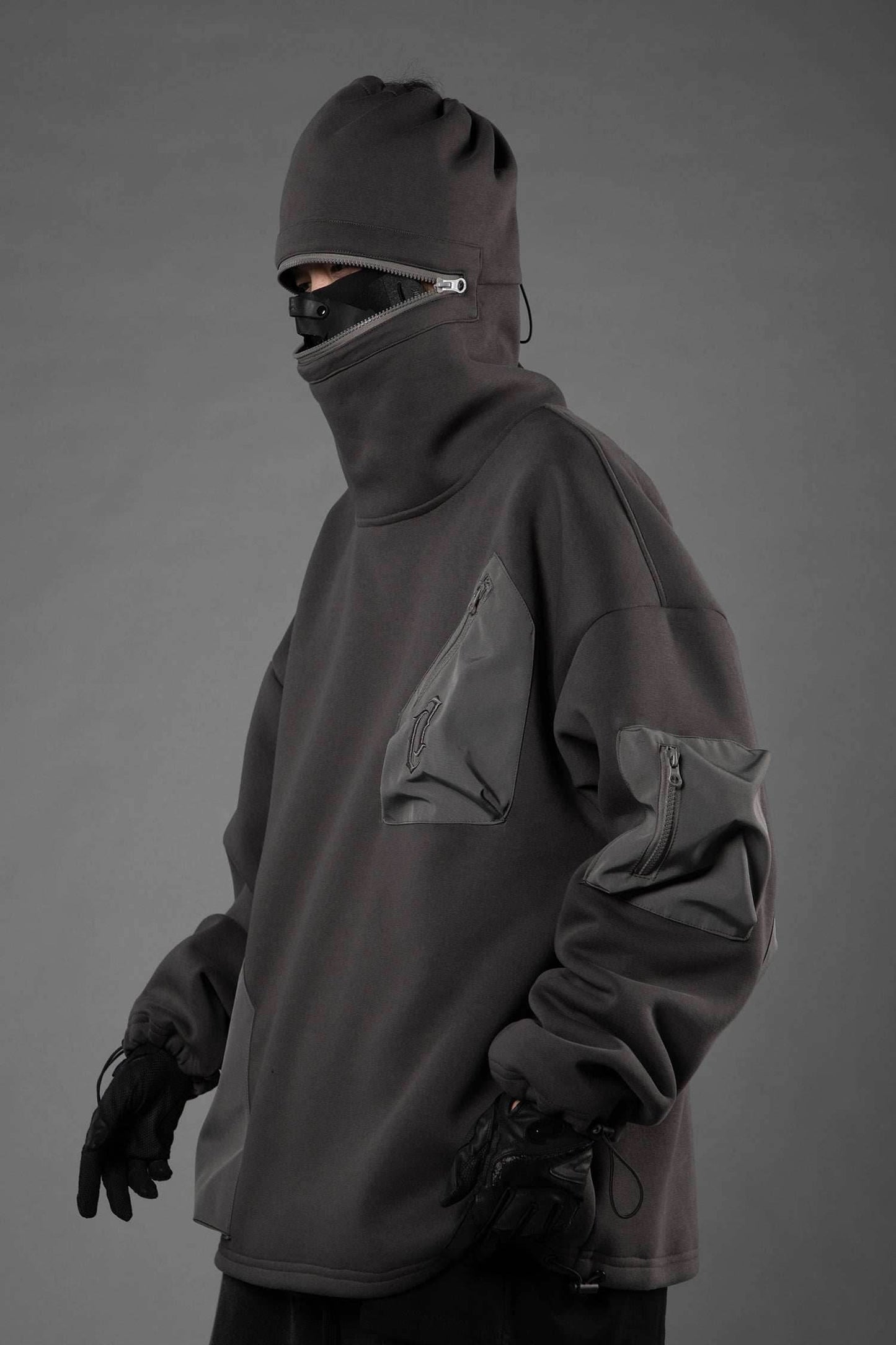 HiH33 Grey Utility Hoodie - Grey / M