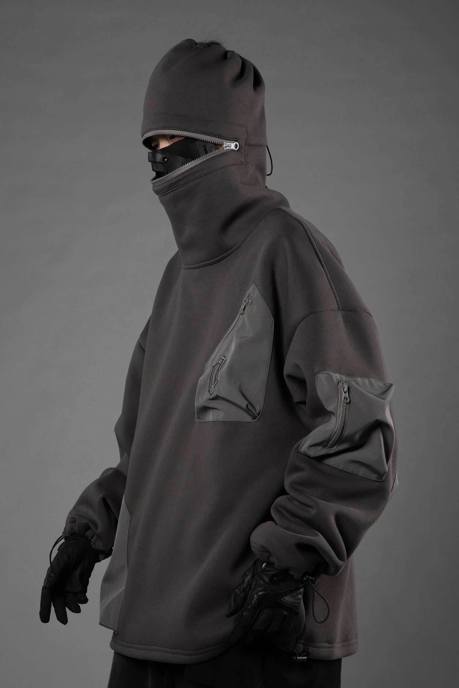 HiH33 Grey Utility Hoodie - Grey / M