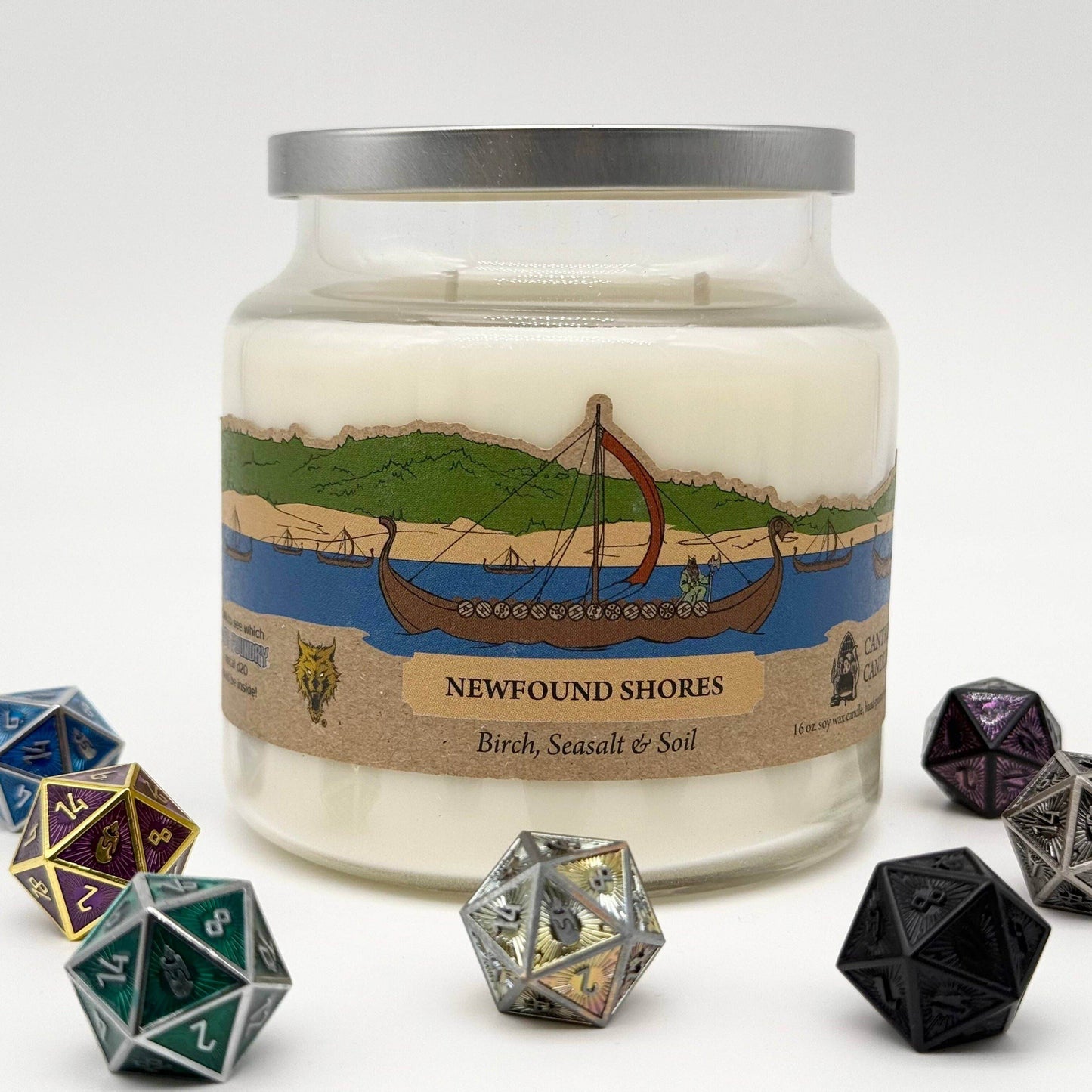 Cantrip Candles - Newfound Shores (16 oz Glass Candle) - 