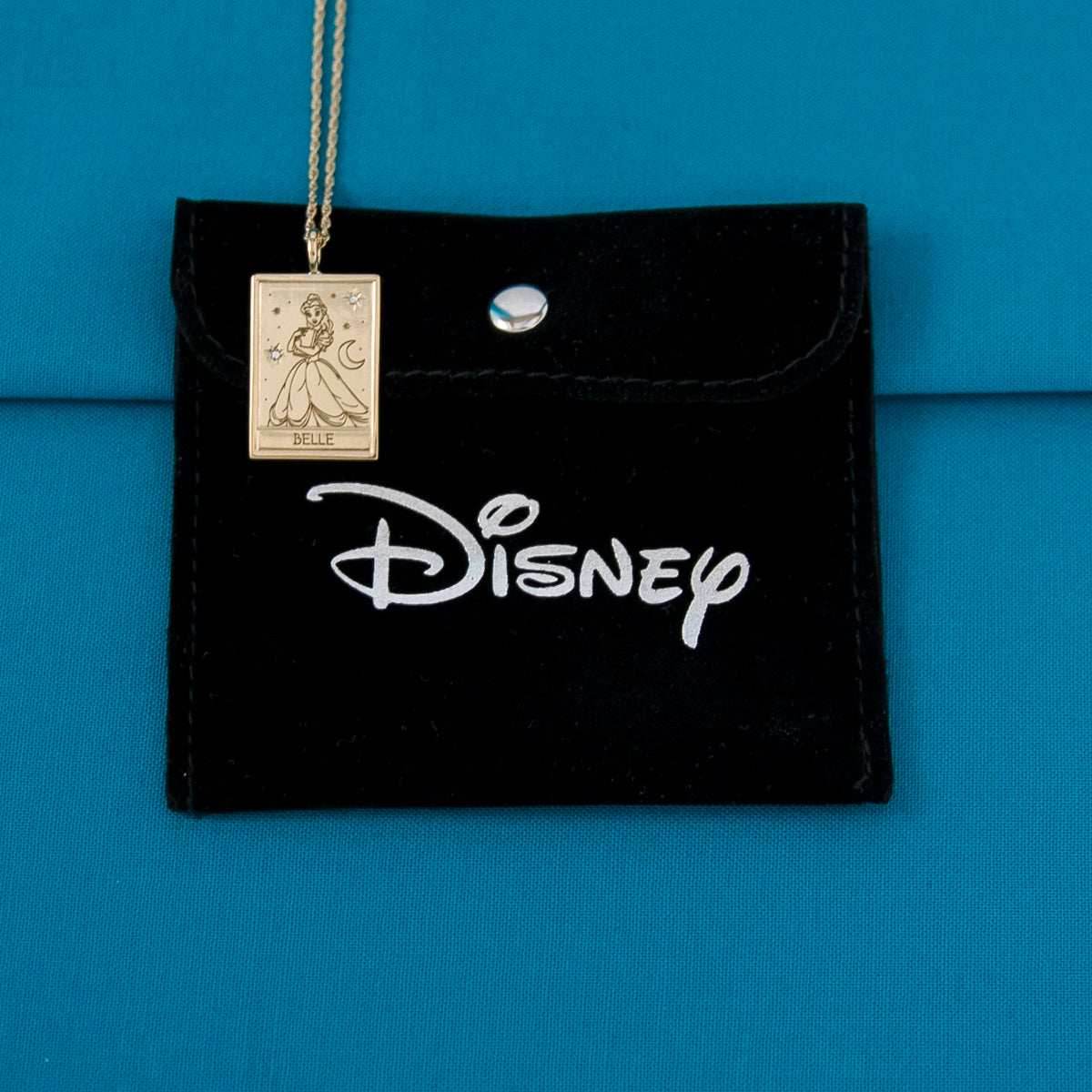 Disney X RockLove BEAUTY AND THE BEAST Belle Tablet Necklace - Sterling Silver