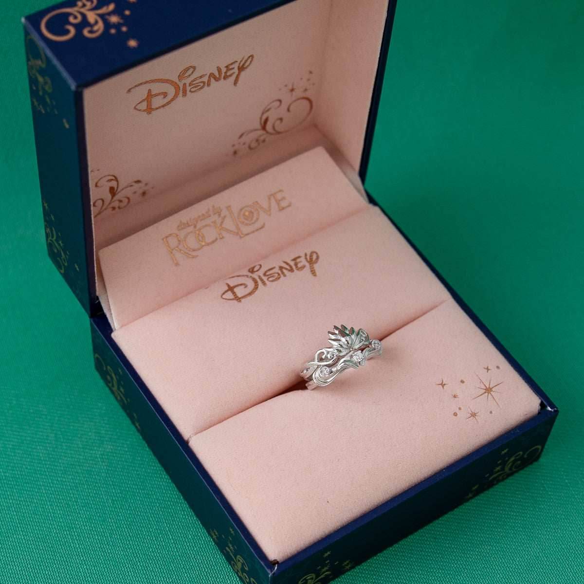 Disney X RockLove DISNEY ALADDIN Jasmine Lotus Stacker Rings - Yellow Gold Plated / Size 5