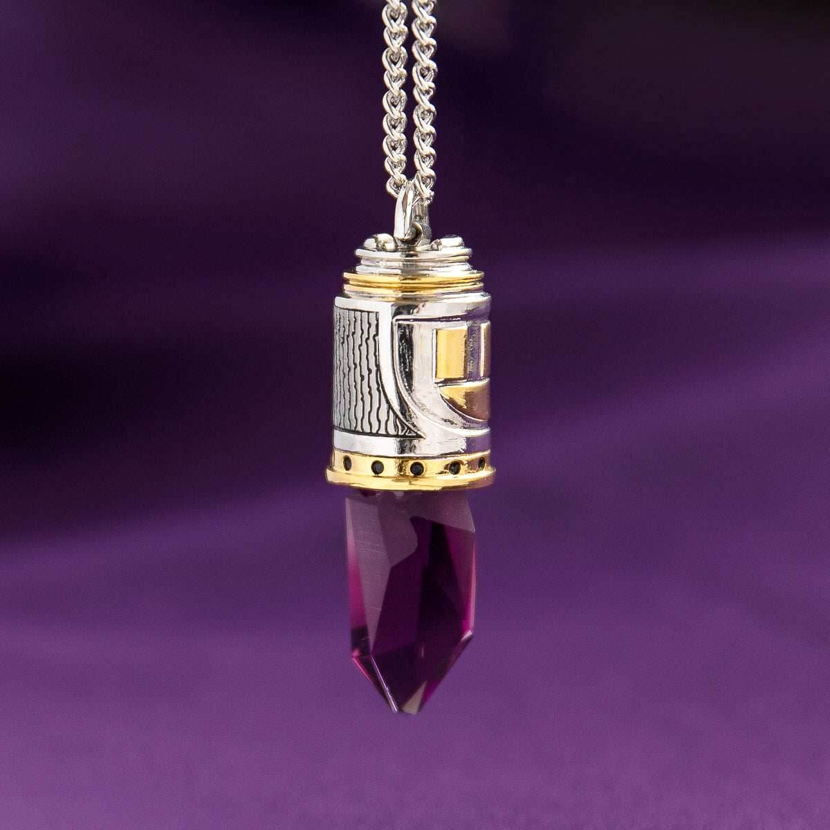 Star Wars X RockLove Mace Windu Kyber Crystal Necklace - 