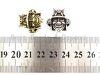 Antique Style Samurai Helmet Bead, Paracord KeyChain Lanyard Beads,Mens Bracelet Findings, 19x19x12mm, 1pc, sku#Y129