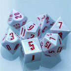 Peppermint White Colorful DND Dice (White&Red) 7-Dice - 