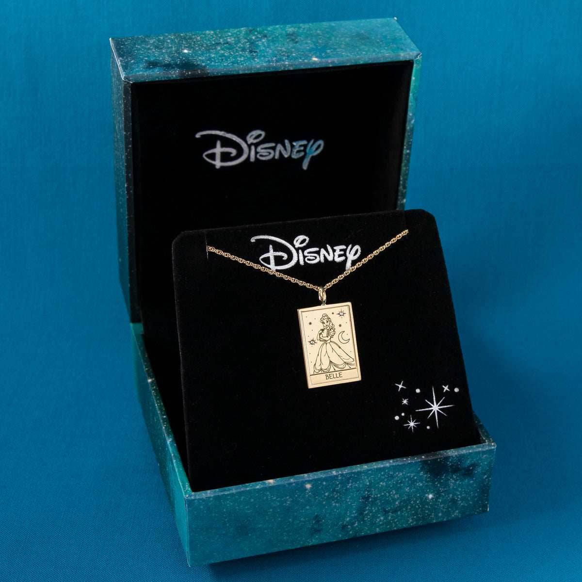 Disney X RockLove BEAUTY AND THE BEAST Belle Tablet Necklace - Sterling Silver