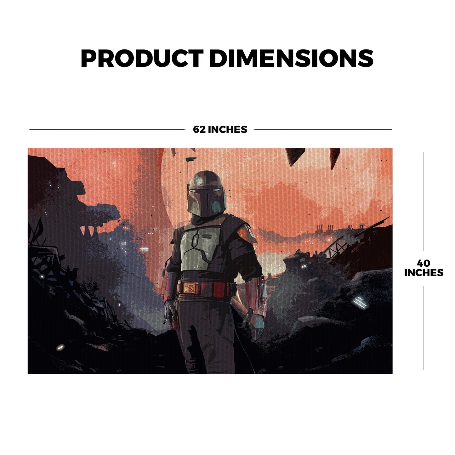 Boba Fett Star Wars inspired Gaming Rug - 62x40 inches
