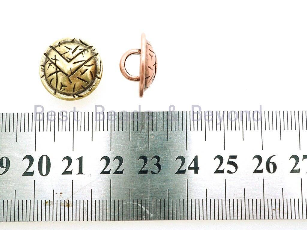 Antique Style Warrior Shield Beads, Paracord Survival Bracelet Charms, Lanyard Making Button, Men's Bracelet DIY Beads, 10x17mm, sku#Y104
