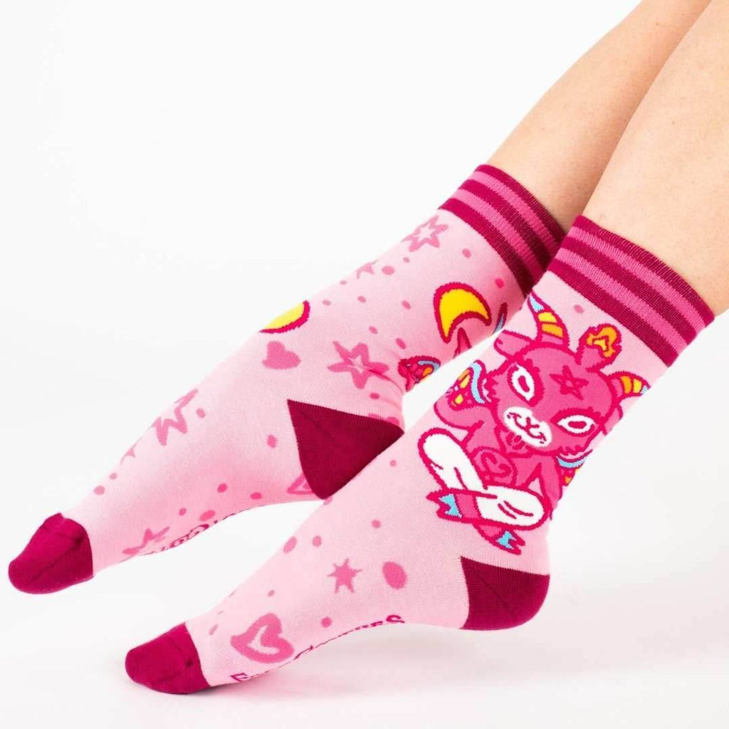 Cute Baphomet Ankle and Crew Sock Pack | 2 Designs - 